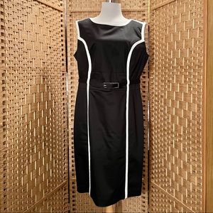 Worthington Black Dress White Accents Size 14